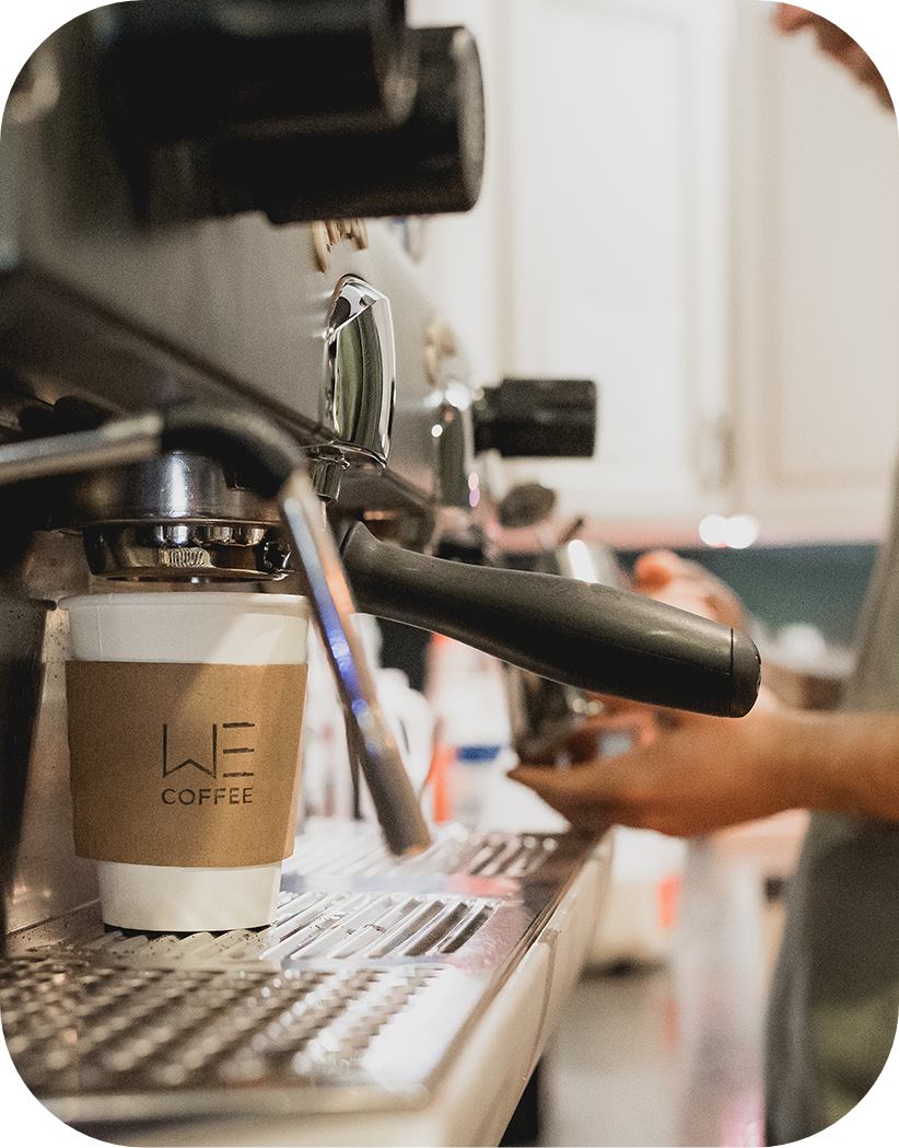Handcrafted latte art at WE Coffee Holland